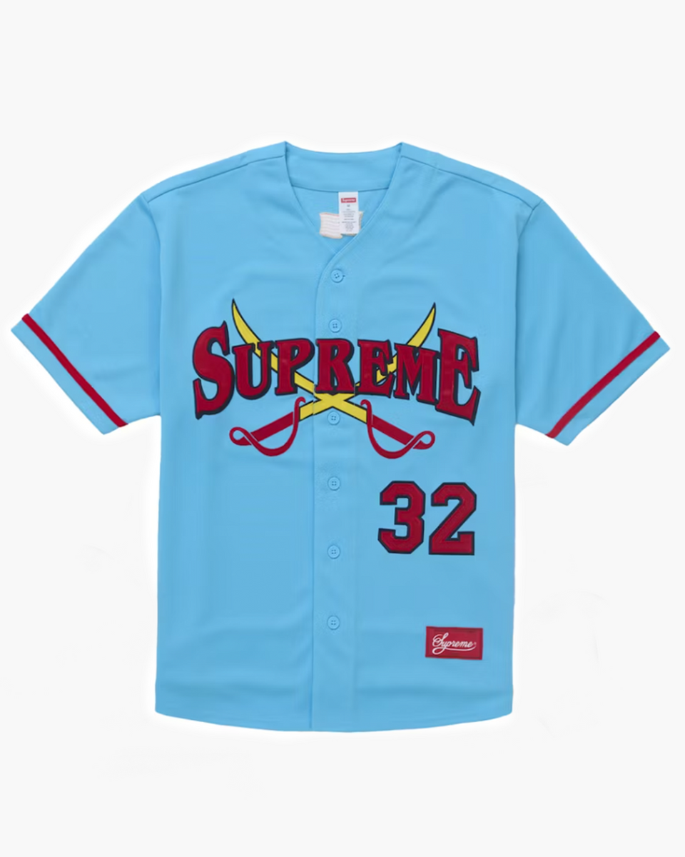 Supreme Swords Baseball Jersey Blue| The Sneaker Store