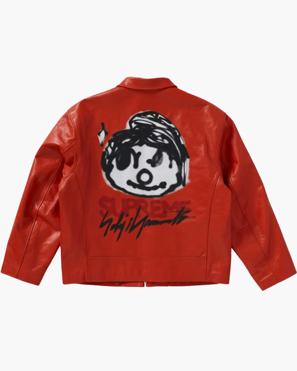 Supreme X Yohji Yamamoto Leather Jacket - Orange | The Sneaker Store