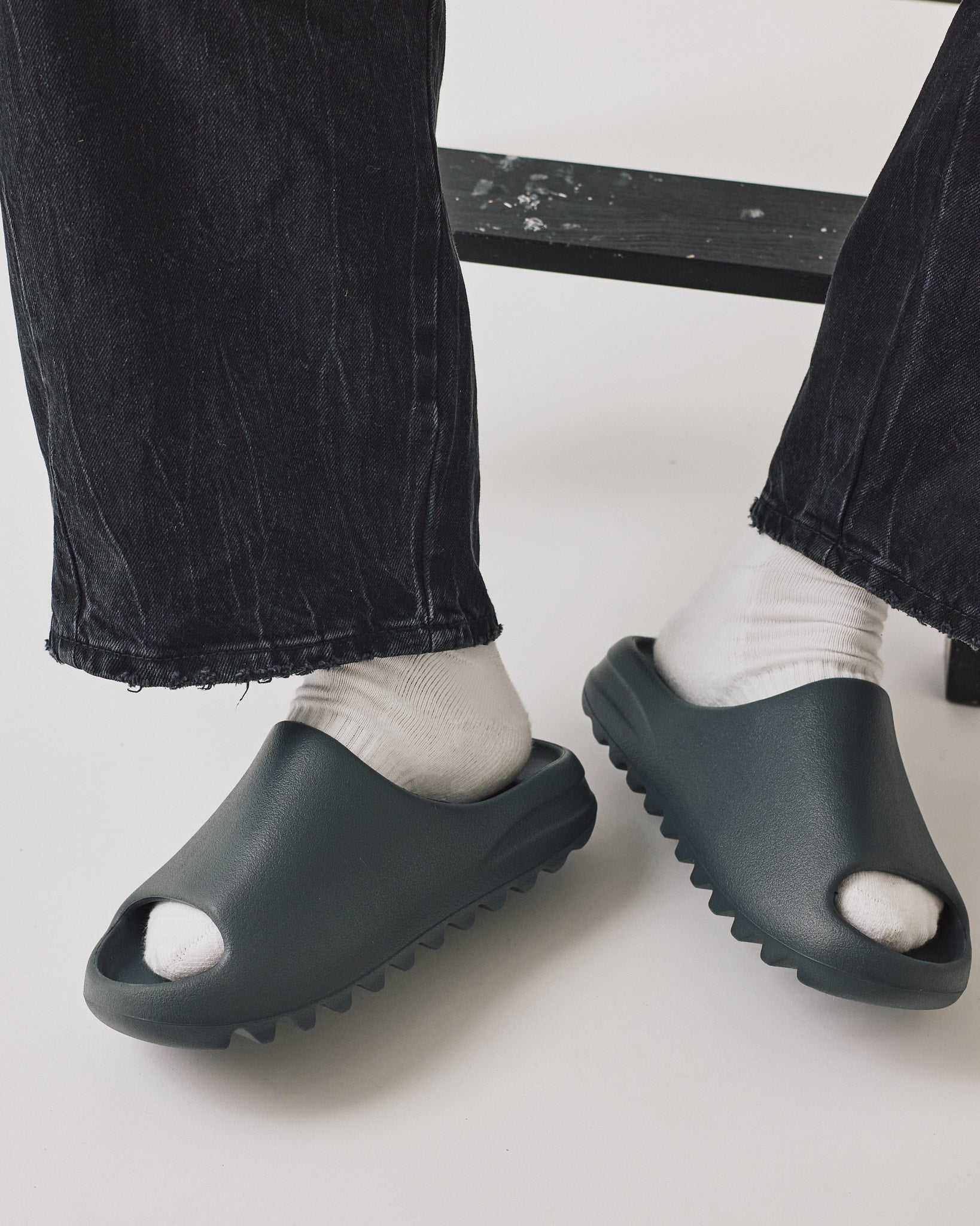 Soot Yeezy Slides On Feet Yeezy Slide Bone On Feet Yeezy Slides