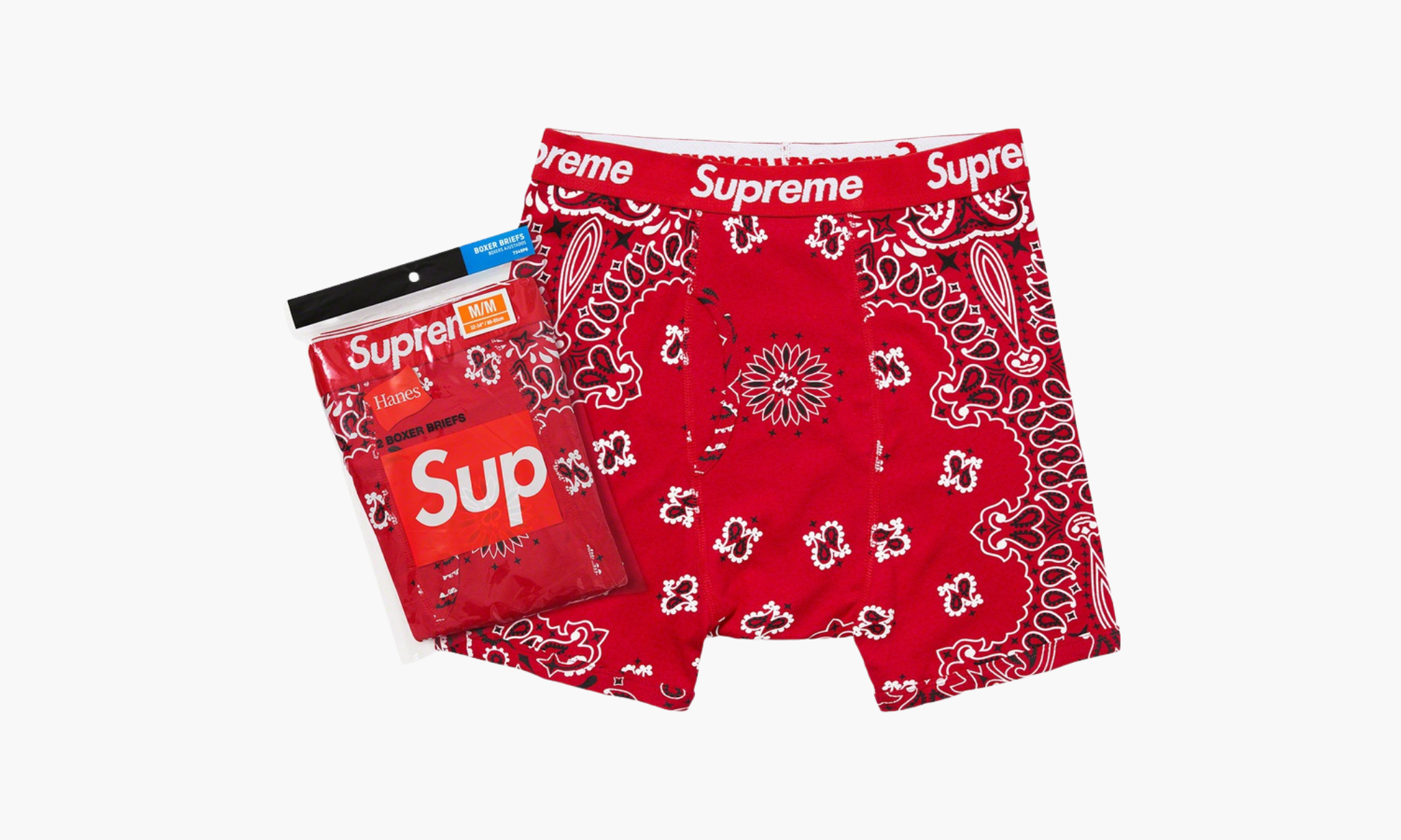 べ*ん様 Supreme Hanes ボクサーブリーフ Bandana Boxe Supreme Hanes Bandana Underbukser (2 Pack) Red | The Sneaker Store