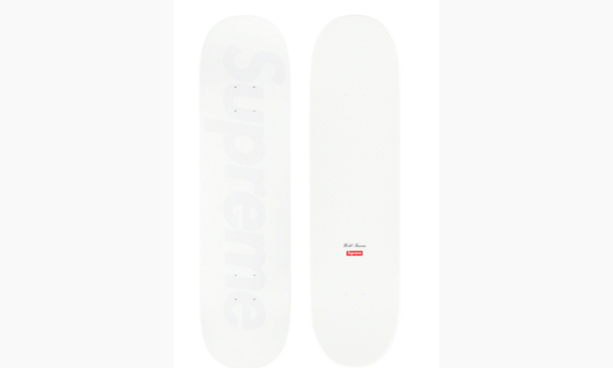 23SS Supreme Tonal Box Logo Skateboard 白 Supreme Tonal Box Logo Skateboard Deck White | The Sneaker Store
